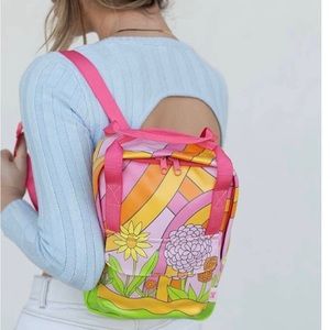 In the Groove Retro Floral Print Mini Backpack